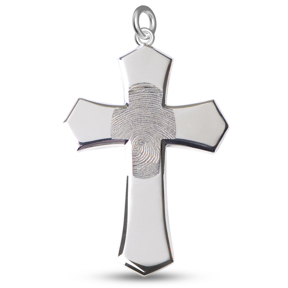 Cross Fingerprint Pendant - Blake