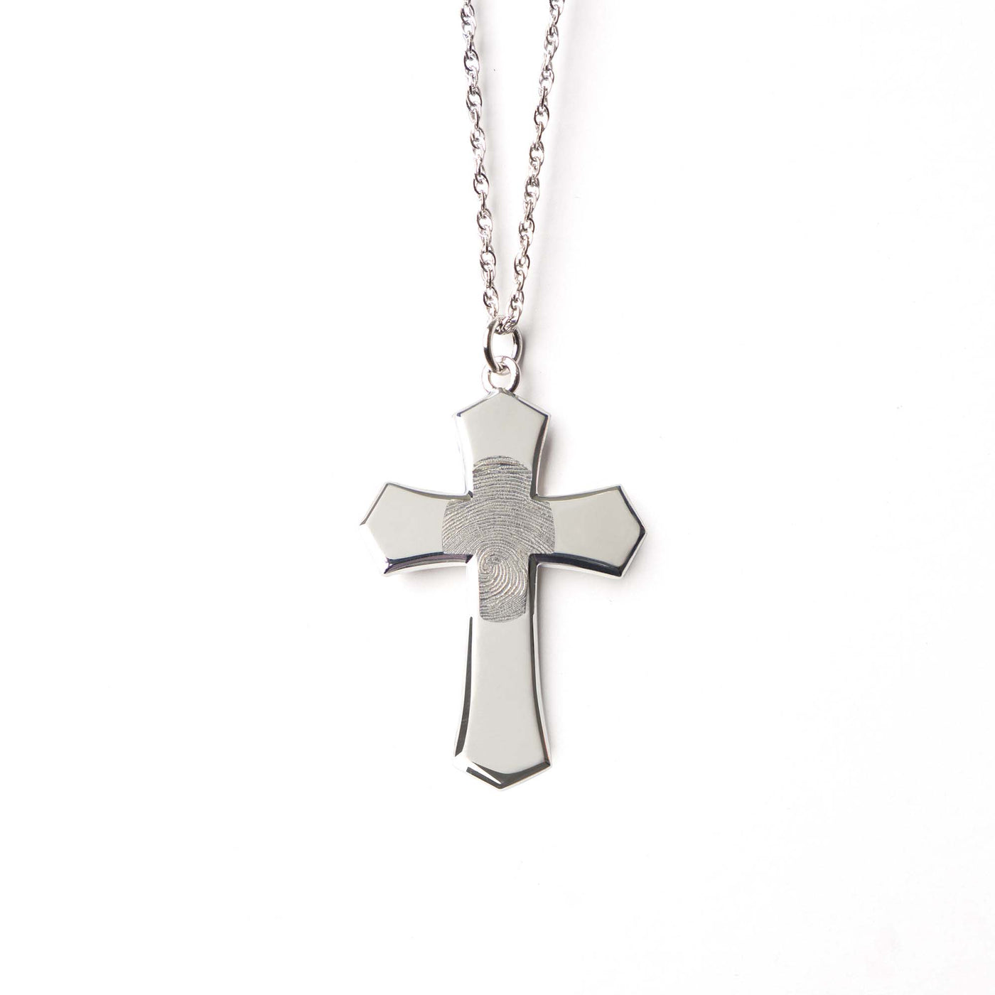 Cross Fingerprint Pendant - Blake